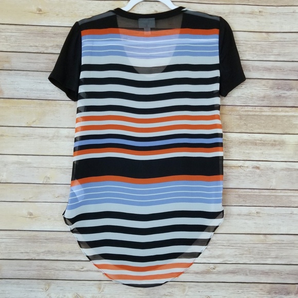 Bisou Bisou Sheer Striped Back Tee XS - Picture 5 of 7